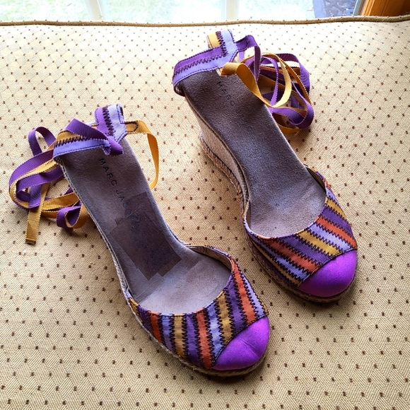 ⚡️FLASH SALE⚡️Vintage Marc Jacobs Ankle Tie Espadrille Wedge - Picture 2 of 7